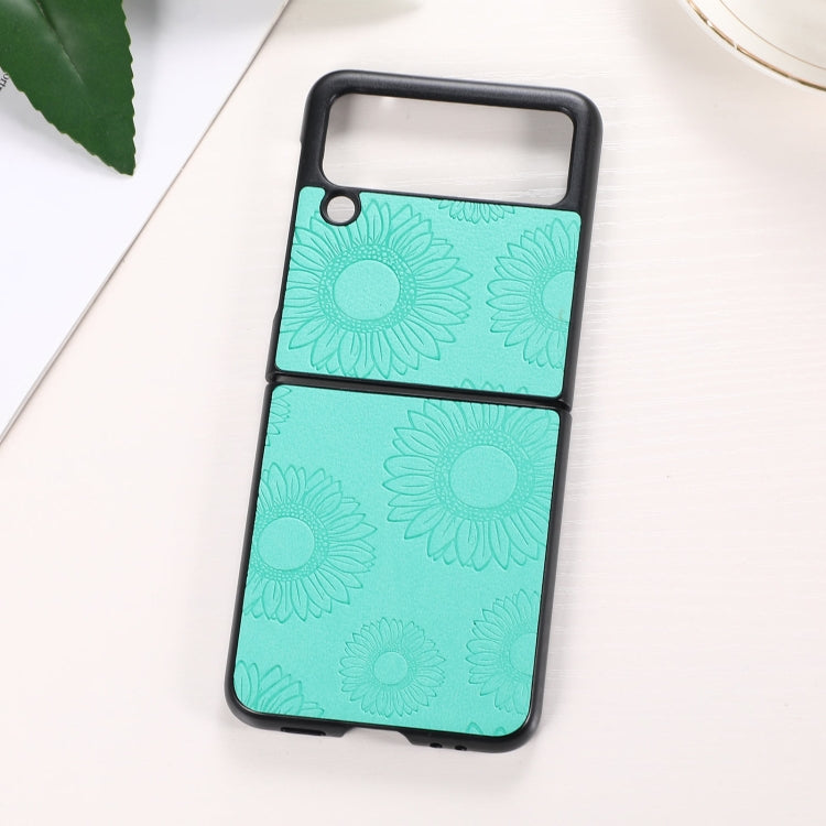 For Samsung Galaxy Z Flip3 5G Sunflower Pattern PU+TPU+PC Shockproof Phone Case