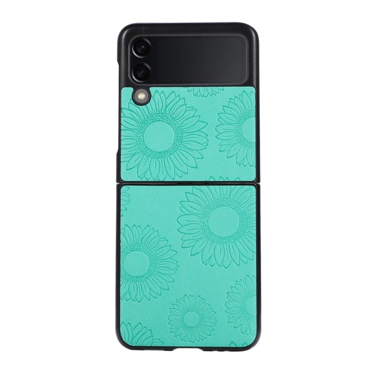 For Samsung Galaxy Z Flip3 5G Sunflower Pattern PU+TPU+PC Shockproof Phone Case