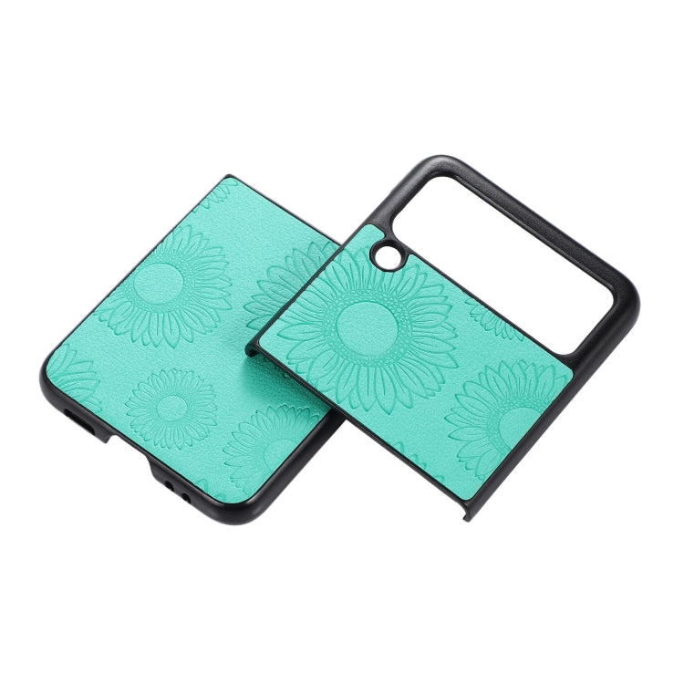 For Samsung Galaxy Z Flip3 5G Sunflower Pattern PU+TPU+PC Shockproof Phone Case
