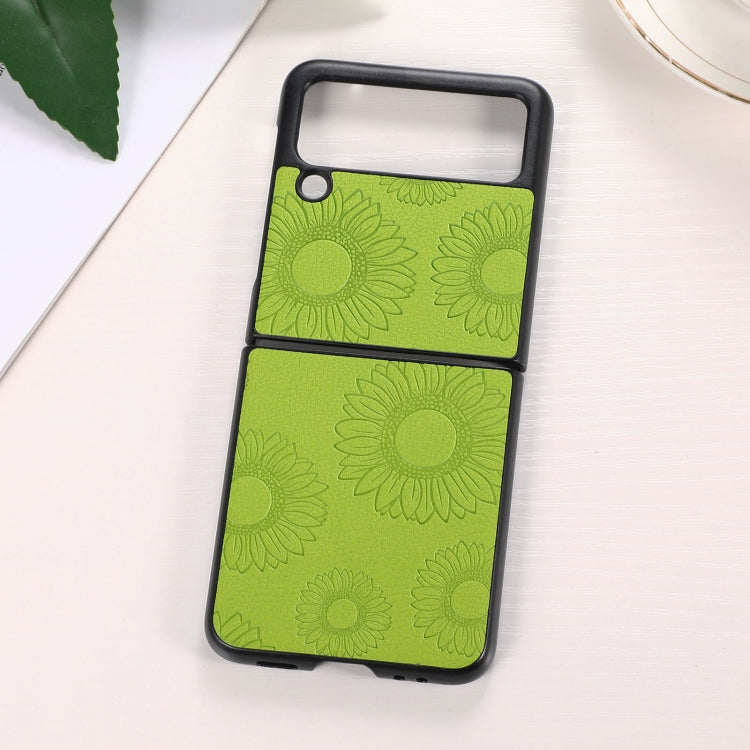 For Samsung Galaxy Z Flip3 5G Sunflower Pattern PU+TPU+PC Shockproof Phone Case