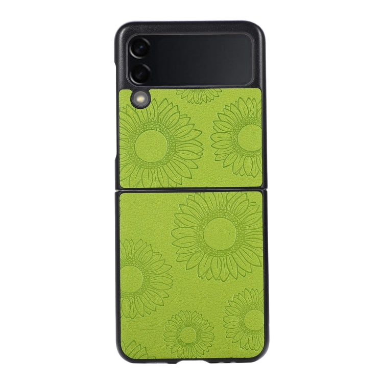 For Samsung Galaxy Z Flip3 5G Sunflower Pattern PU+TPU+PC Shockproof Phone Case