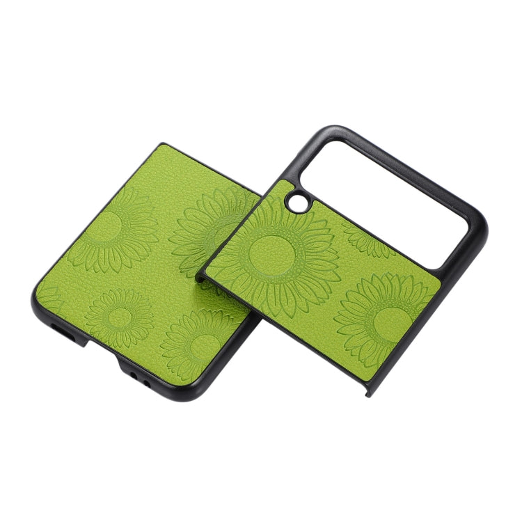 For Samsung Galaxy Z Flip3 5G Sunflower Pattern PU+TPU+PC Shockproof Phone Case
