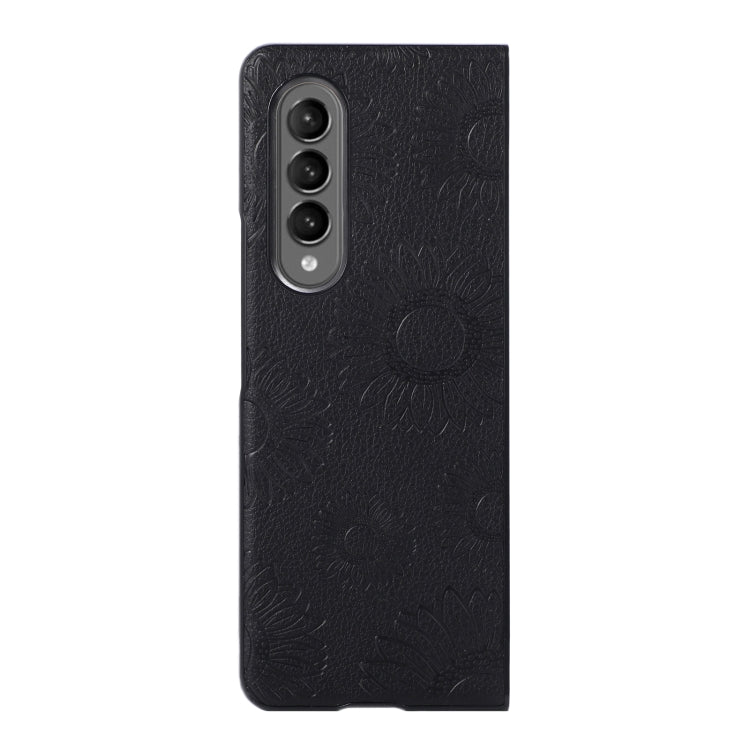 For Samsung Galaxy Z Fold3 5G Sunflower Pattern PU+TPU+PC Shockproof Phone Case