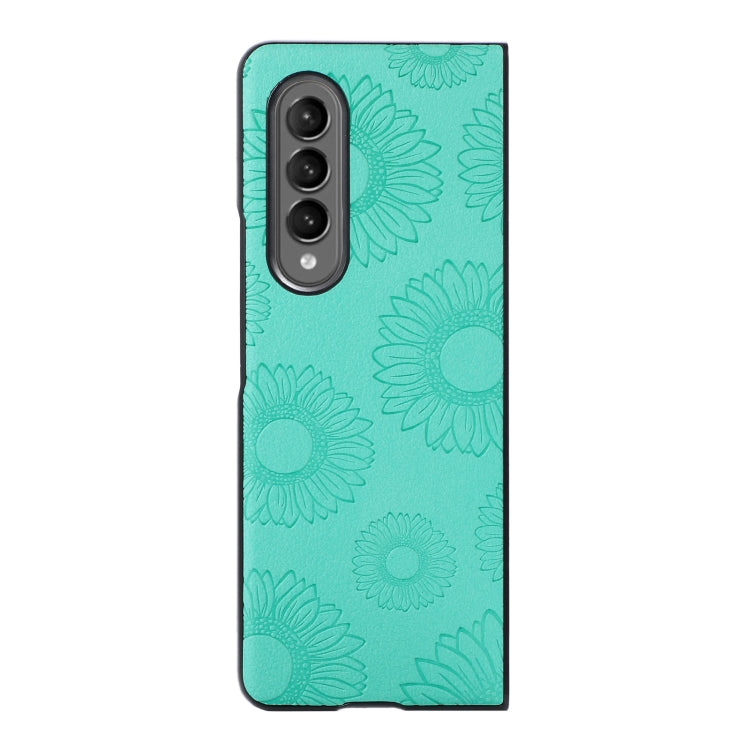 For Samsung Galaxy Z Fold3 5G Sunflower Pattern PU+TPU+PC Shockproof Phone Case