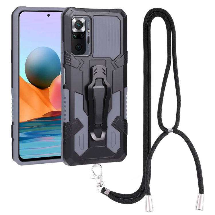 For Xiaomi Redmi Note 11 Pro Global Lanyard Mecha Armor Kickstand PC + TPU Phone Case