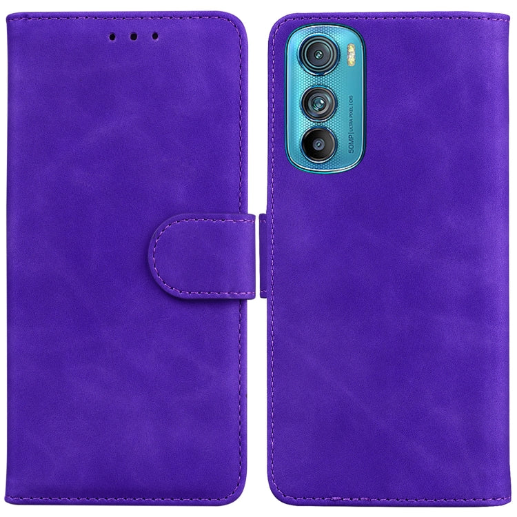 For Motorola Edge 30 Skin Feel Pure Color Flip Leather Phone Case