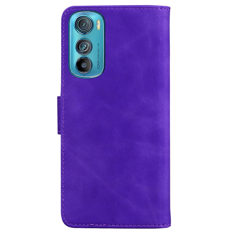 For Motorola Edge 30 Skin Feel Pure Color Flip Leather Phone Case