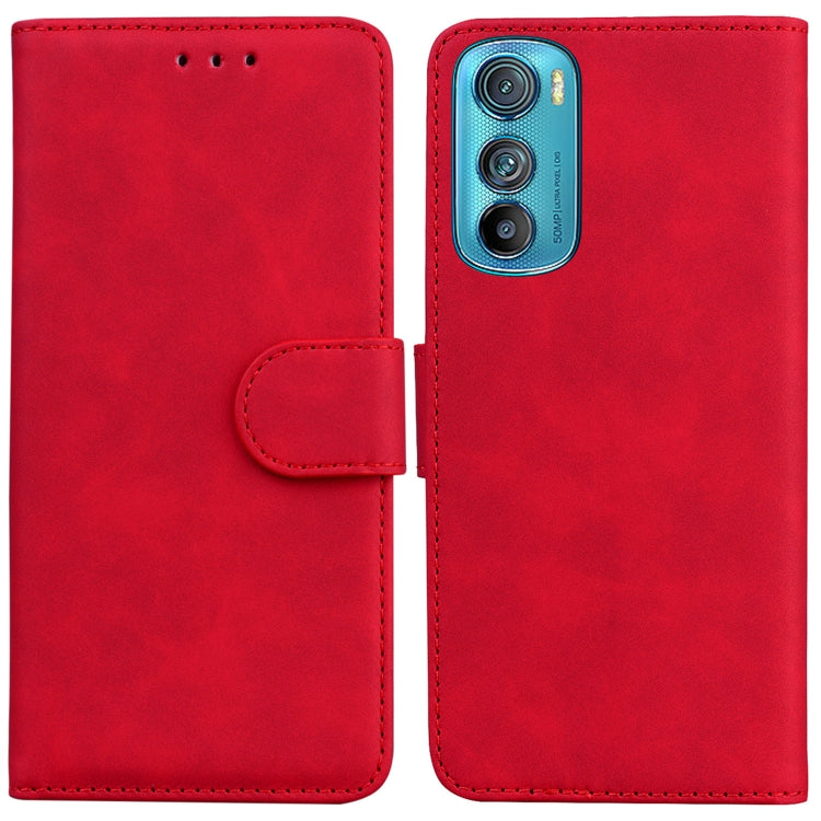For Motorola Edge 30 Skin Feel Pure Color Flip Leather Phone Case