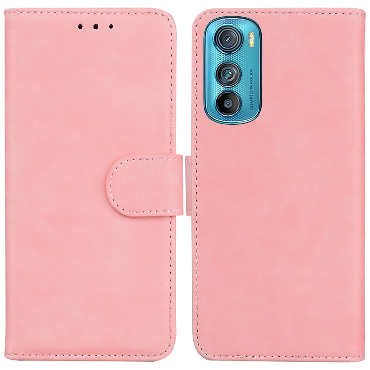 For Motorola Edge 30 Skin Feel Pure Color Flip Leather Phone Case