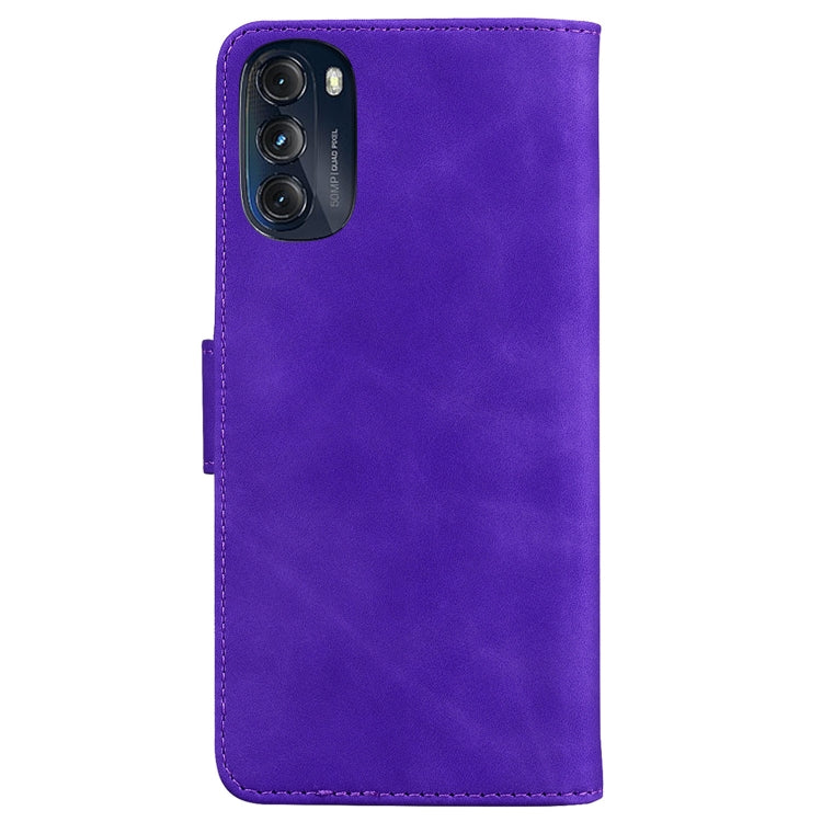 For Motorola Moto G 2022 Skin Feel Pure Color Flip Leather Phone Case