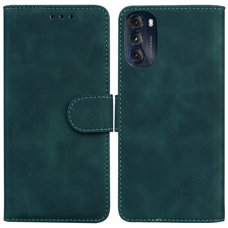 For Motorola Moto G 2022 Skin Feel Pure Color Flip Leather Phone Case