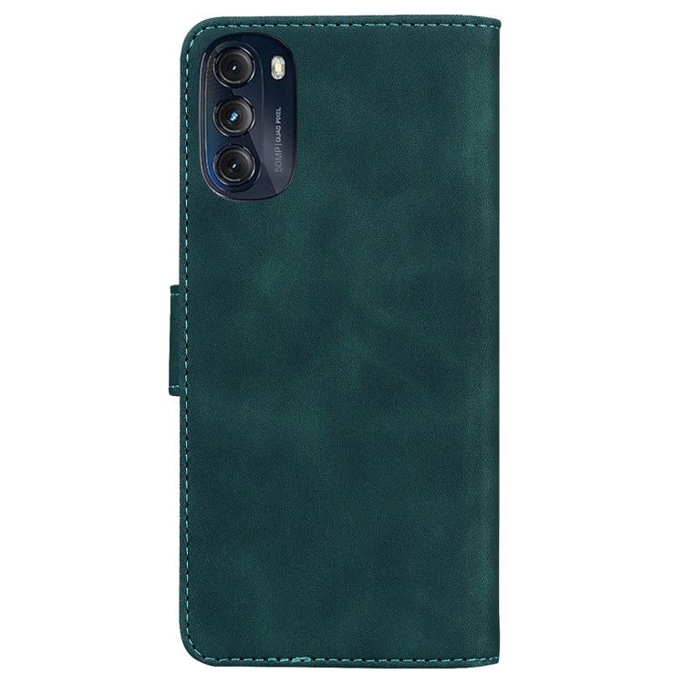 For Motorola Moto G 2022 Skin Feel Pure Color Flip Leather Phone Case