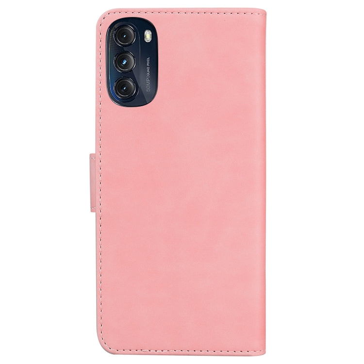 For Motorola Moto G 2022 Skin Feel Pure Color Flip Leather Phone Case