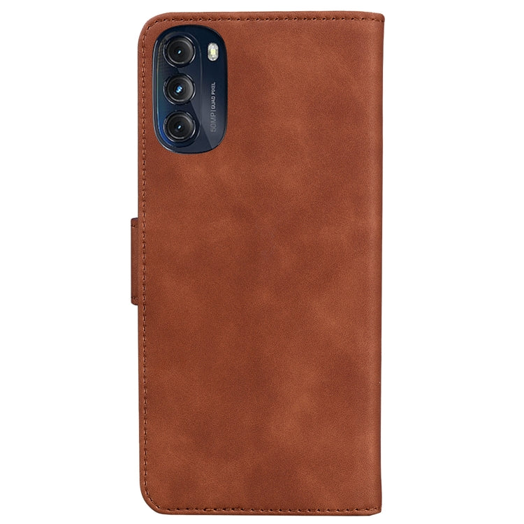 For Motorola Moto G 2022 Skin Feel Pure Color Flip Leather Phone Case