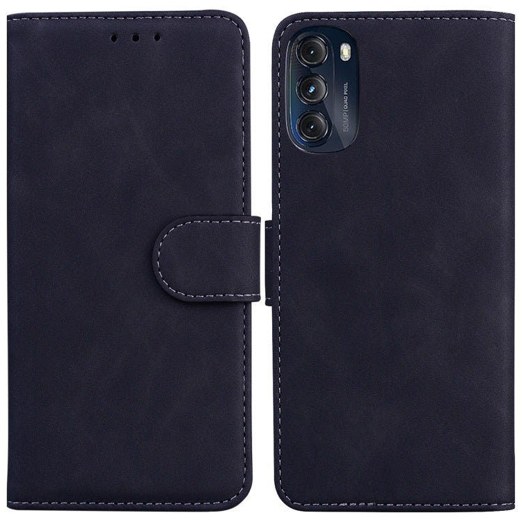 For Motorola Moto G 2022 Skin Feel Pure Color Flip Leather Phone Case