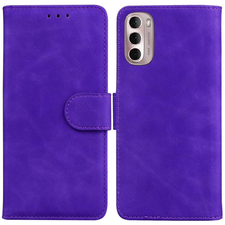 For Motorola Moto G Stylus 4G 2022 Skin Feel Pure Color Flip Leather Phone Case