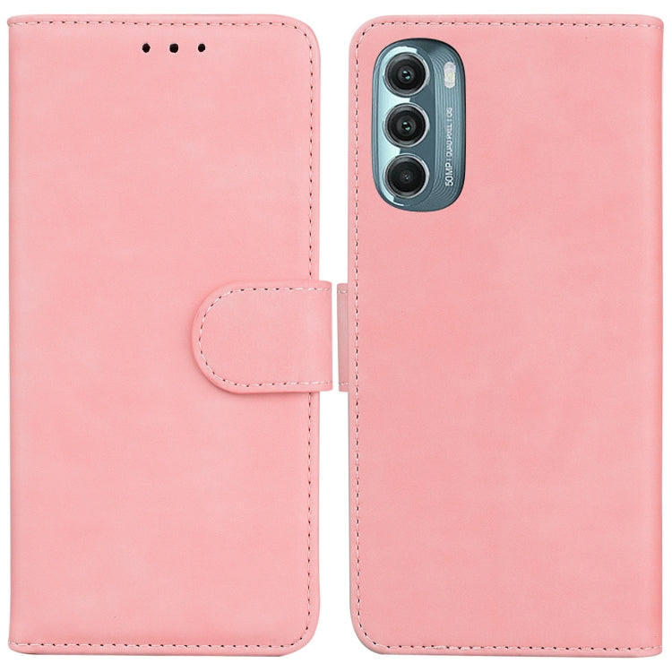 For Motorola Moto G Stylus 5G 2022 Skin Feel Pure Color Flip Leather Phone Case