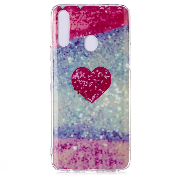 For Galaxy A20s Coloured Drawing Pattern IMD Workmanship Soft TPU Protective Case