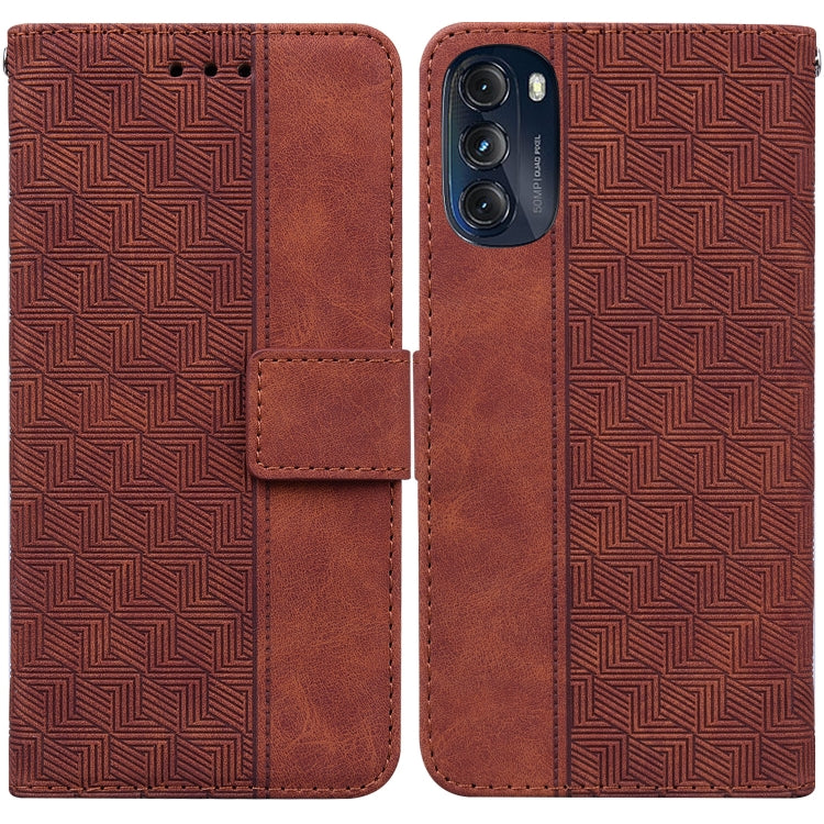 For Motorola Moto G 2022 Geometric Embossed Leather Phone Case