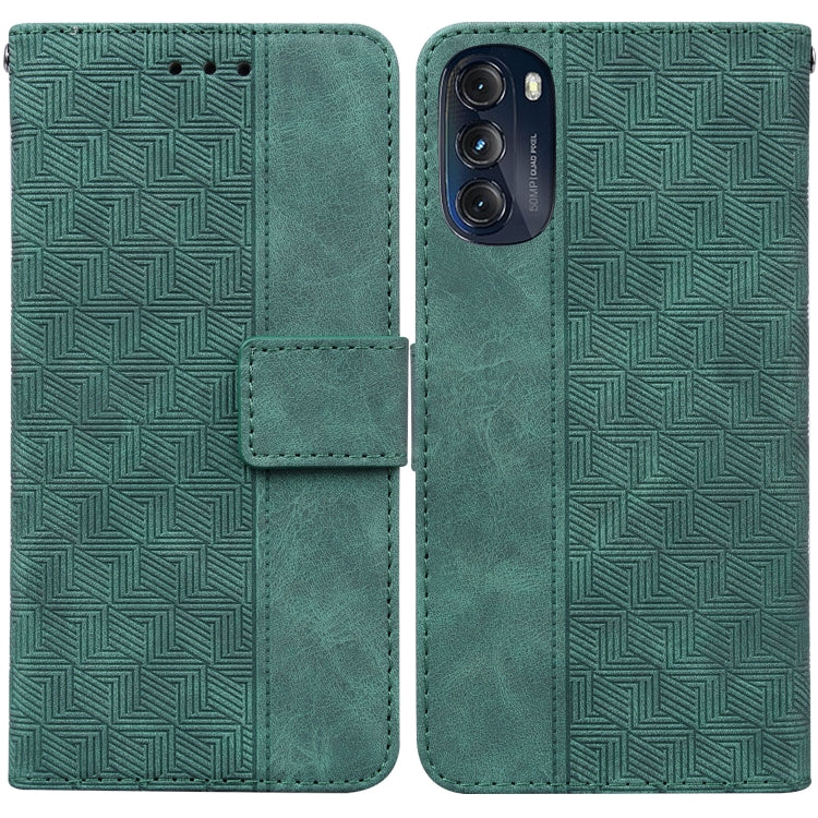 For Motorola Moto G 2022 Geometric Embossed Leather Phone Case