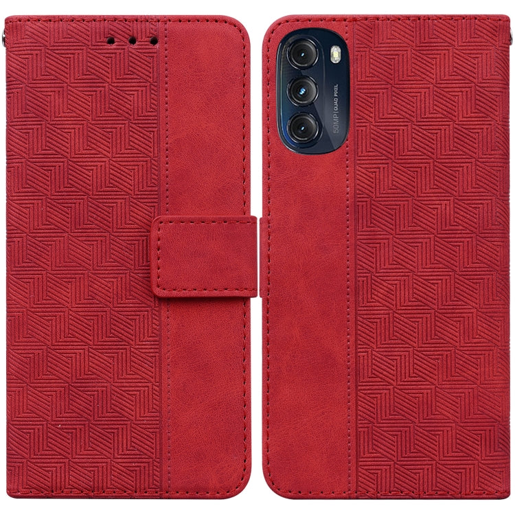 For Motorola Moto G 2022 Geometric Embossed Leather Phone Case