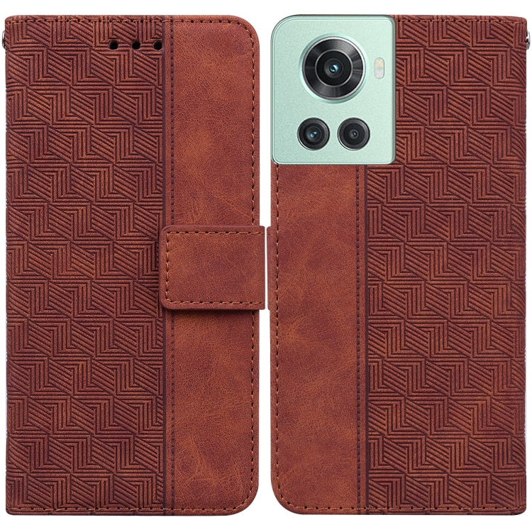 For OnePlus 10R / Ace Geometric Embossed Leather Phone Case