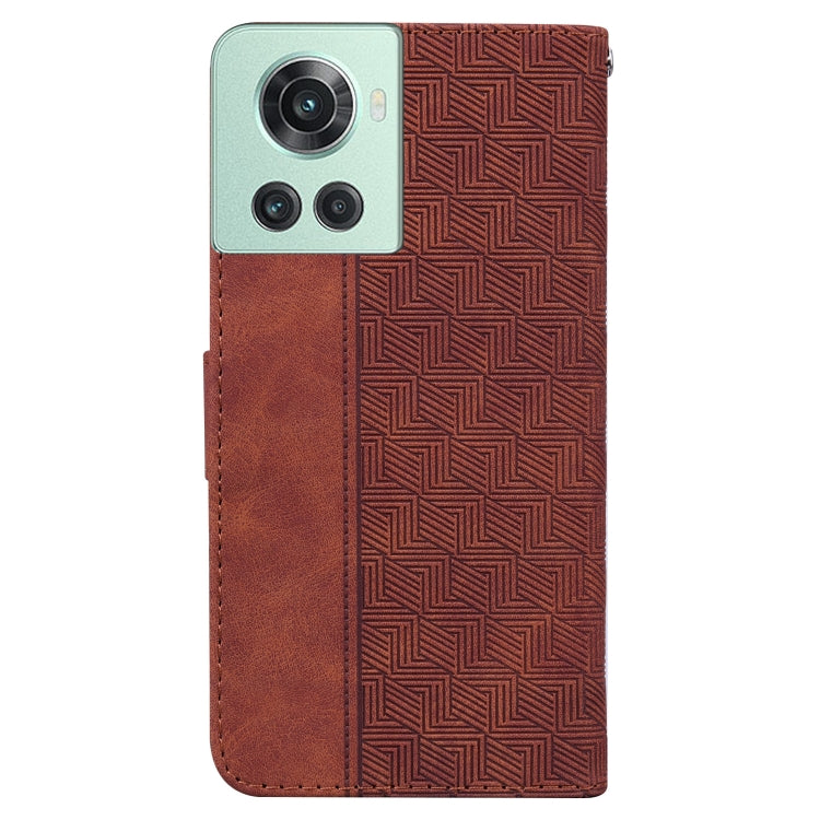 For OnePlus 10R / Ace Geometric Embossed Leather Phone Case