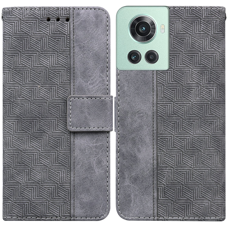 For OnePlus 10R / Ace Geometric Embossed Leather Phone Case