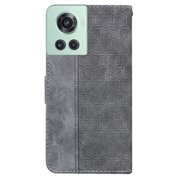 For OnePlus 10R / Ace Geometric Embossed Leather Phone Case