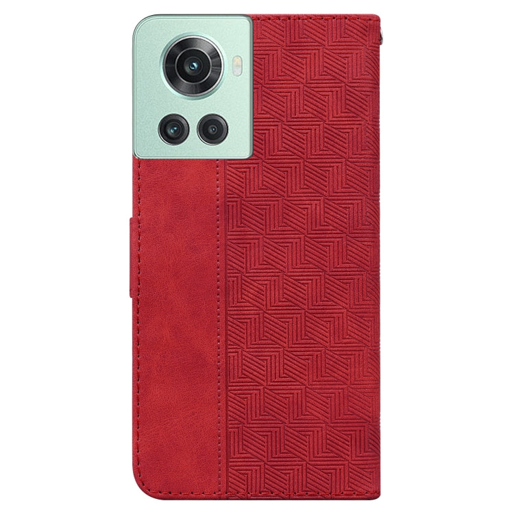 For OnePlus 10R / Ace Geometric Embossed Leather Phone Case