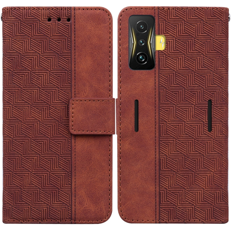 For Xiaomi Poco F4 GT / Redmi K50 Gaming Geometric Embossed Leather Phone Case