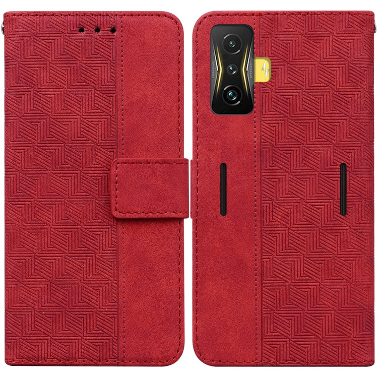 For Xiaomi Poco F4 GT / Redmi K50 Gaming Geometric Embossed Leather Phone Case