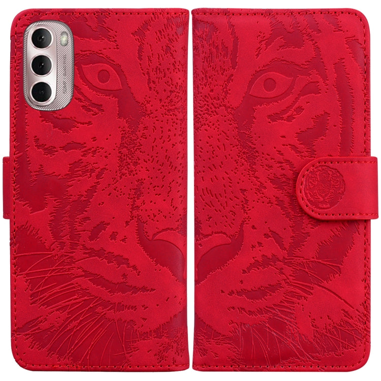For Motorola Moto G Stylus 4G 2022 Tiger Embossing Pattern Horizontal Flip Leather Phone Case