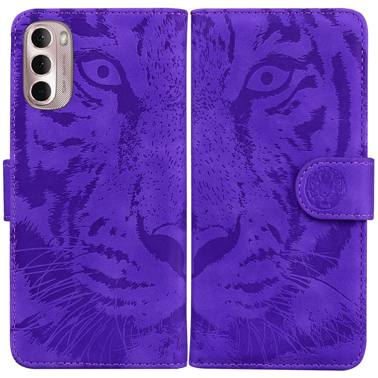 For Motorola Moto G Stylus 4G 2022 Tiger Embossing Pattern Horizontal Flip Leather Phone Case