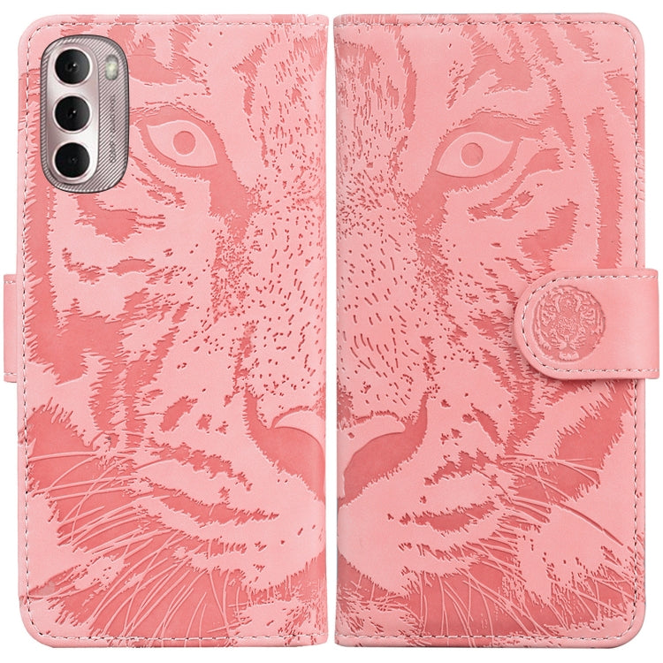 For Motorola Moto G Stylus 4G 2022 Tiger Embossing Pattern Horizontal Flip Leather Phone Case