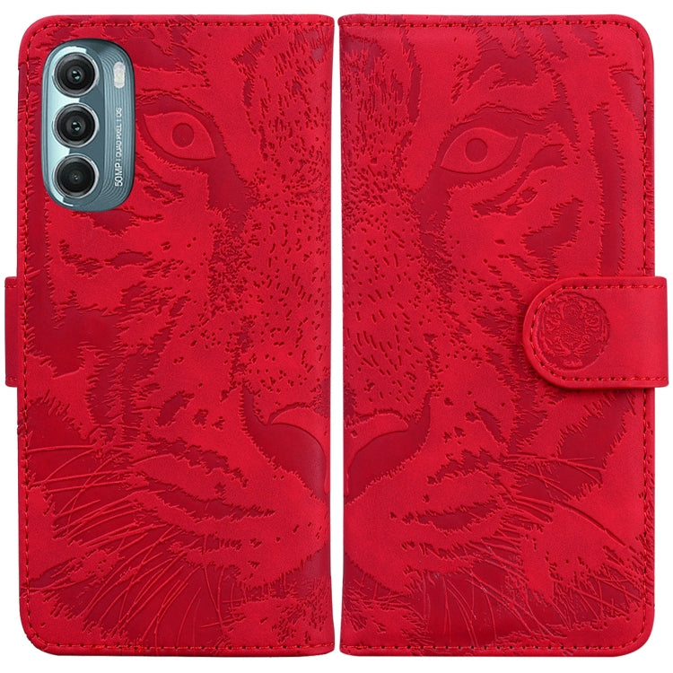 For Motorola Moto G Stylus 5G 2022 Tiger Embossing Pattern Horizontal Flip Leather Phone Case