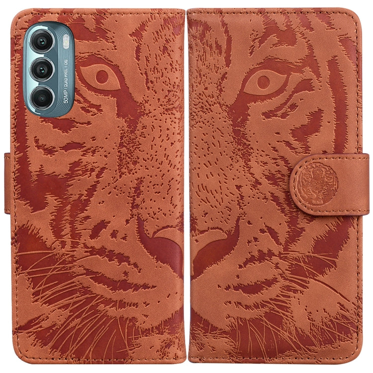 For Motorola Moto G Stylus 5G 2022 Tiger Embossing Pattern Horizontal Flip Leather Phone Case