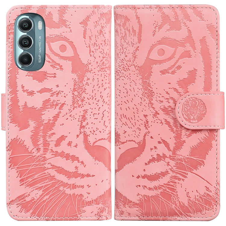 For Motorola Moto G Stylus 5G 2022 Tiger Embossing Pattern Horizontal Flip Leather Phone Case