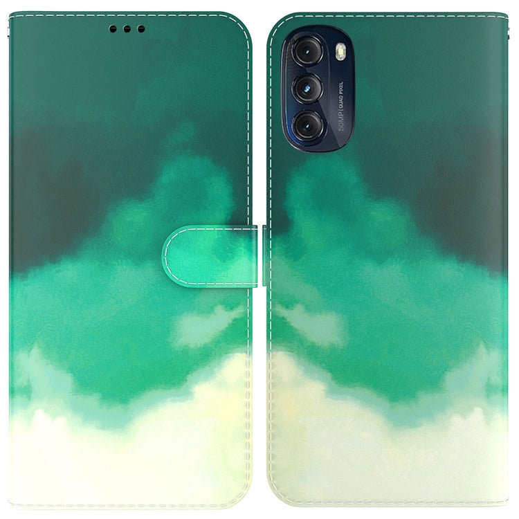 For Motorola Moto G 2022 Watercolor Pattern Leather Phone Case