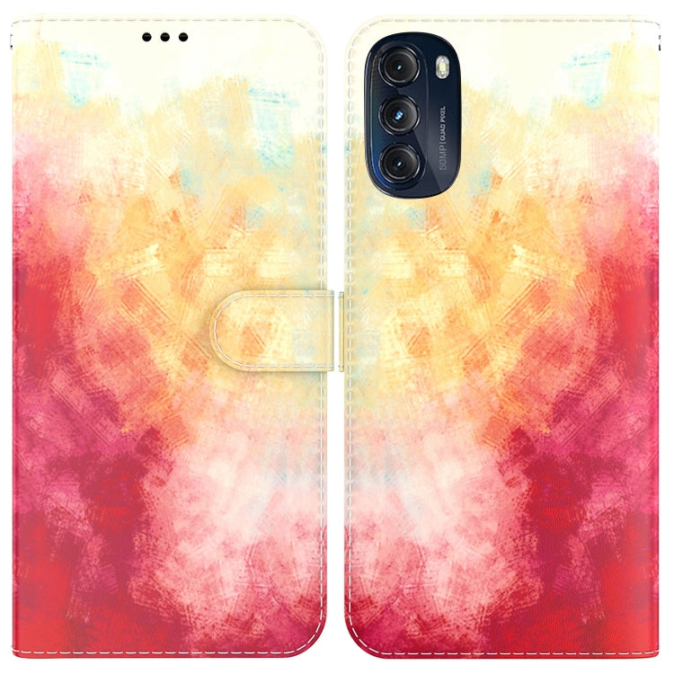 For Motorola Moto G 2022 Watercolor Pattern Leather Phone Case