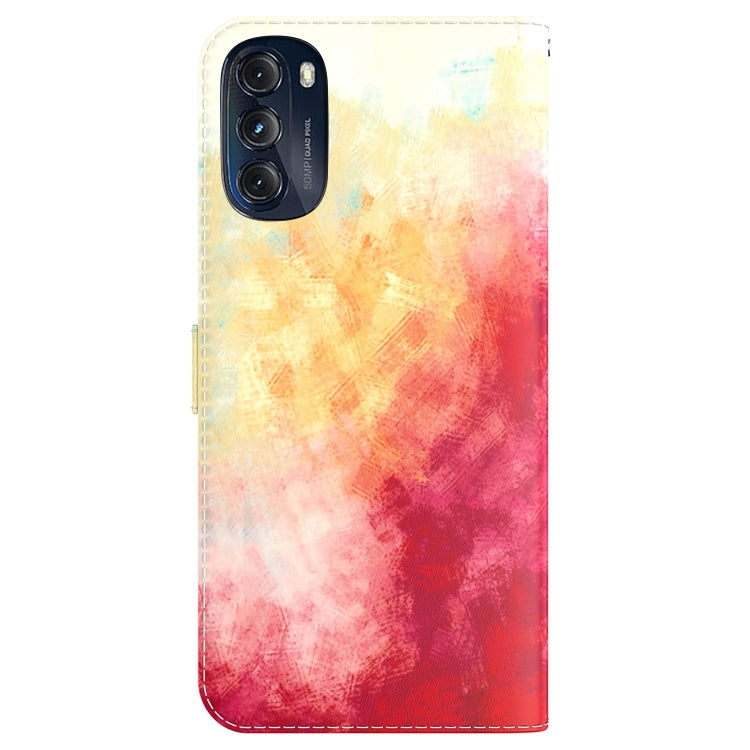 For Motorola Moto G 2022 Watercolor Pattern Leather Phone Case