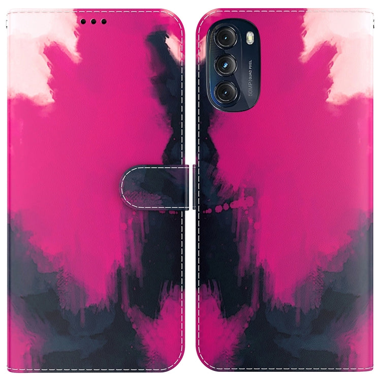For Motorola Moto G 2022 Watercolor Pattern Leather Phone Case