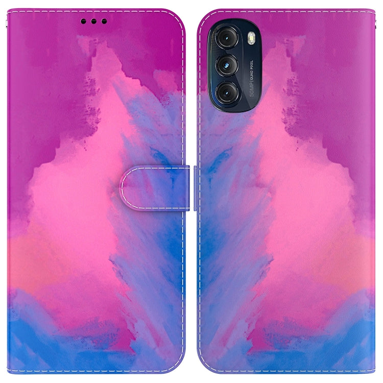 For Motorola Moto G 2022 Watercolor Pattern Leather Phone Case