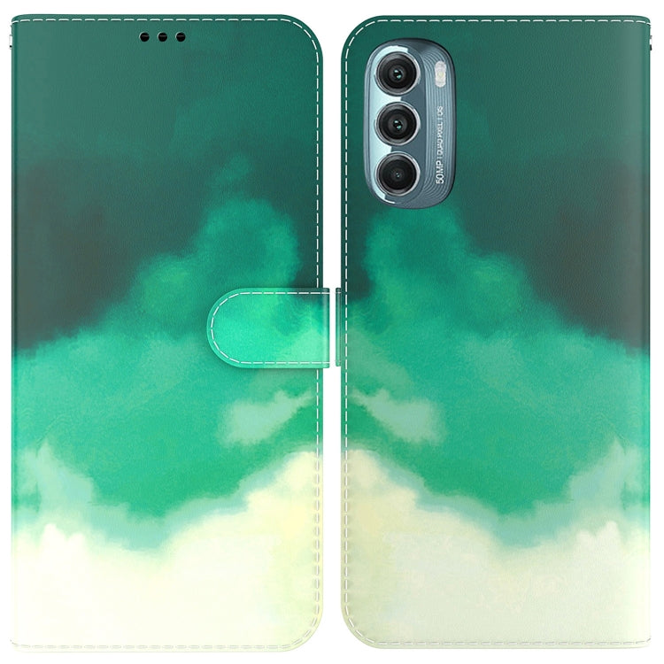 For Motorola Moto G Stylus 5G 2022 Watercolor Pattern Leather Phone Case