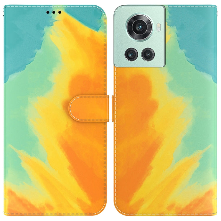 For OnePlus 10R / Ace Watercolor Pattern Leather Phone Case