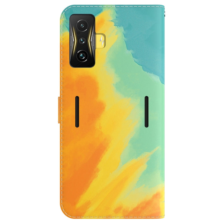 For Xiaomi Poco F4 GT / Redmi K50 Gaming Watercolor Pattern Leather Phone Case