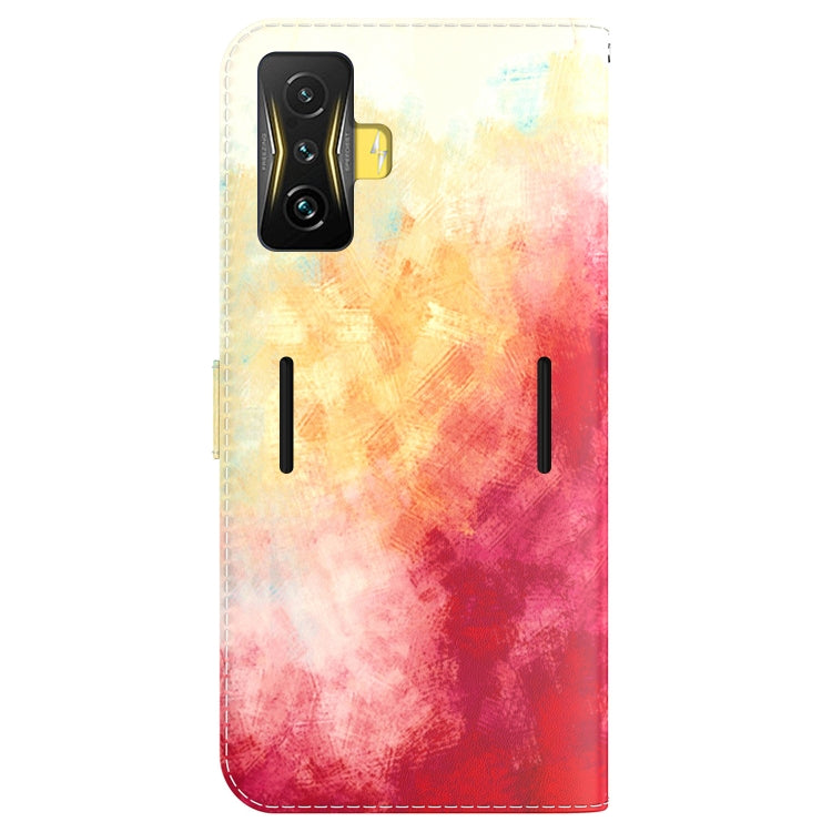 For Xiaomi Poco F4 GT / Redmi K50 Gaming Watercolor Pattern Leather Phone Case