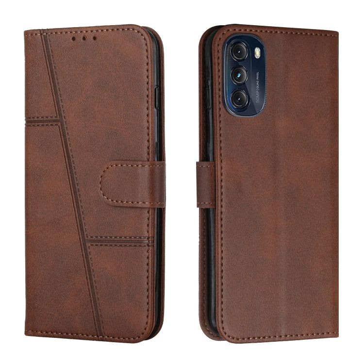 For Motorola Moto G 5G 2022 Stitching Calf Texture Buckle Leather Phone Case
