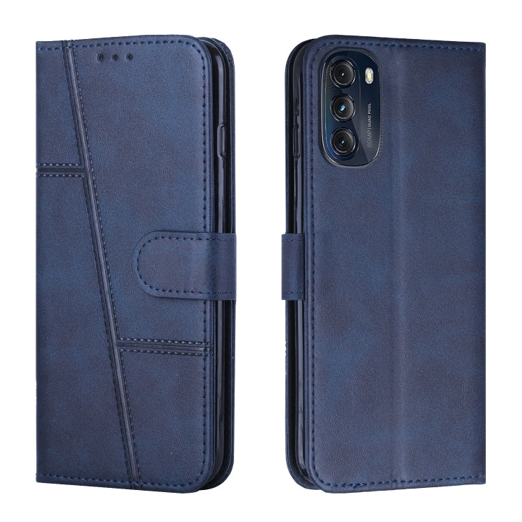 For Motorola Moto G 5G 2022 Stitching Calf Texture Buckle Leather Phone Case