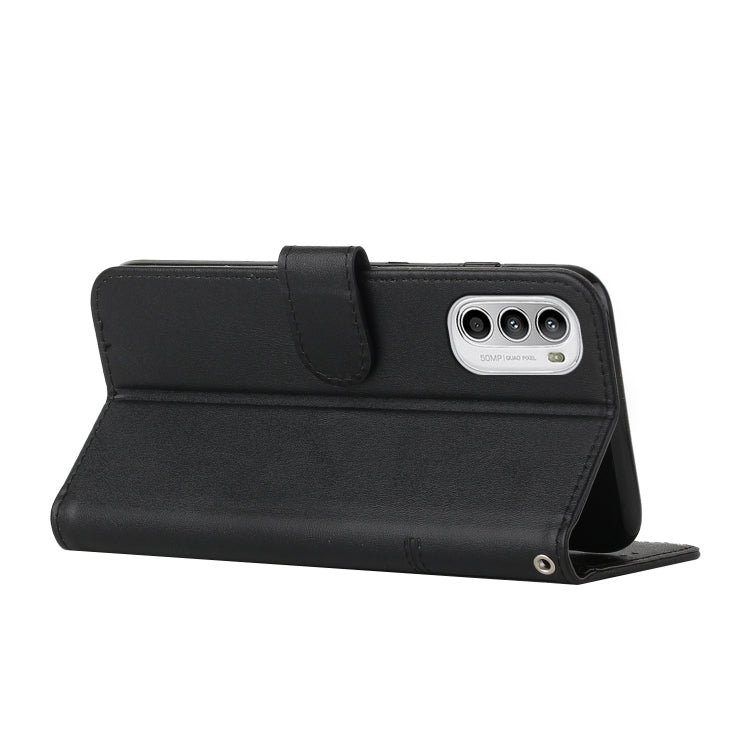 For Motorola Moto G52 Stitching Calf Texture Buckle Leather Phone Case